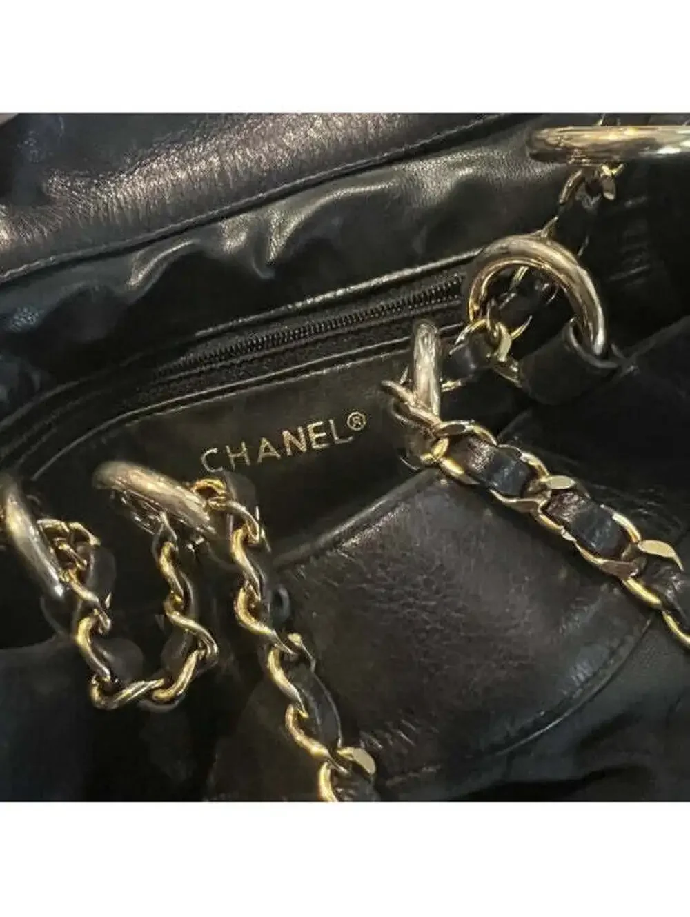 Chanel Black Canvas CC Chain Bucket Bag - Made in Italy - Rare Piece